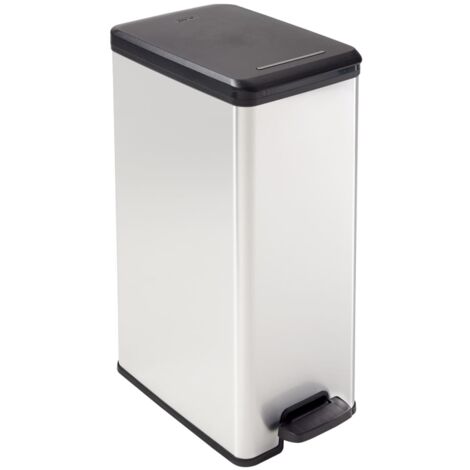 Trash Allibert - 'Slim Bin' metal sguardo 40L - argent métallique / noir