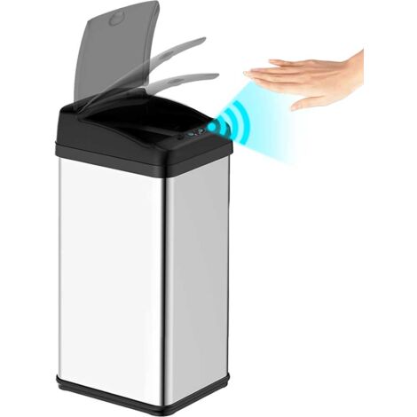 Pattumiera Automatica cn Sensore Elettrico 48Lt Bidone Spazzatura Cucina Acciaio