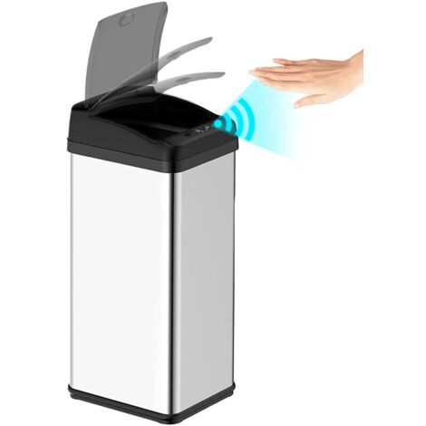 Pattumiera Automatica cn Sensore Elettrico 58Lt Bidone Spazzatura Cucina Acciaio