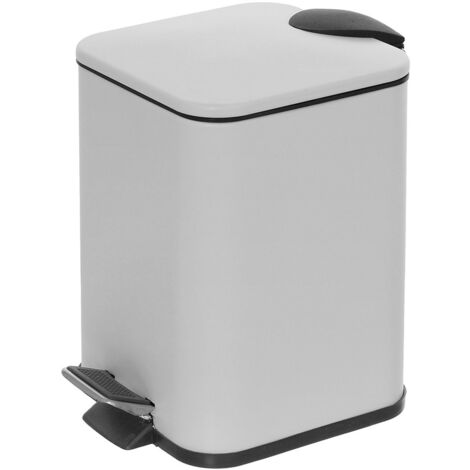 Pattumiera bagno 3lt in acciaio bianco con apertura a pedale e cesto estraibile