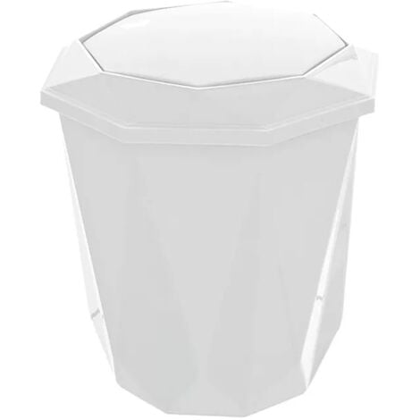 Pattumiera bagno bianco con coperchio basculante e capacità 5,5 lt