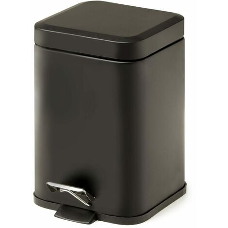 Pattumiera Bagno Rettangolare In Acciaio Nero 3L  Artemisia