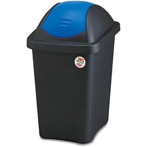 Pattumiera Bascula Multipat Lt.30 Nero/Blu Con