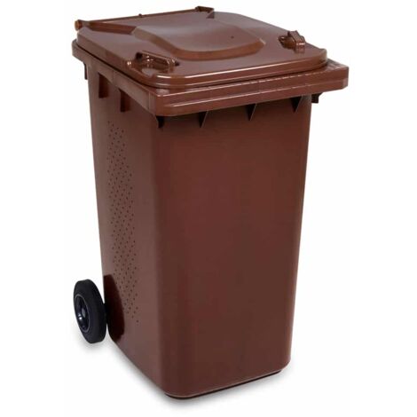 PATTUMIERA BIDONE RACCOLTA DIFFERENZIATA 120LT NORME EN840 HACCP MARRONE BIO