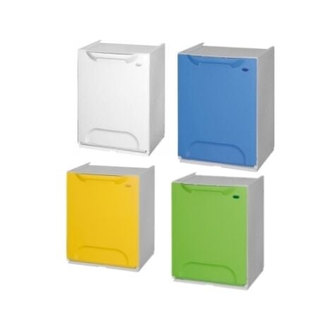Pattumiera/Cassonetto 4 moduli componibili per Raccolta Differenziata Ecologico Color