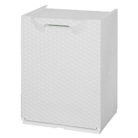 Pattumiera/Cassonetto/Contenitore multiuso modulo componibile per Raccolta Differenziata Linea Polyrattan - Bianco