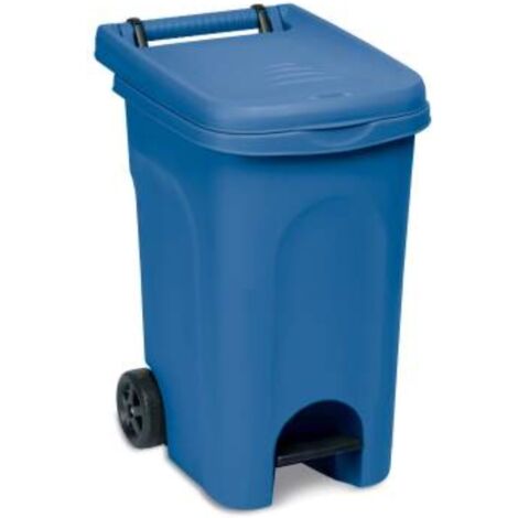 Pattumiera con ruote e pedale mobile bidone 60 lt raccolta differenziata casa  contenitore blu ristoranti pizzeria hotel