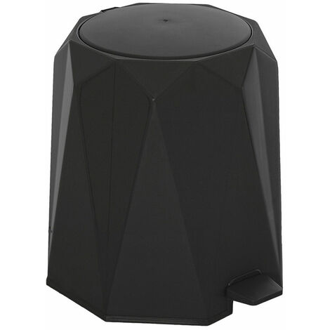 Pattumiera da Bagno a Pedale 6 Lt Moderno Diamond - Colore: Nero