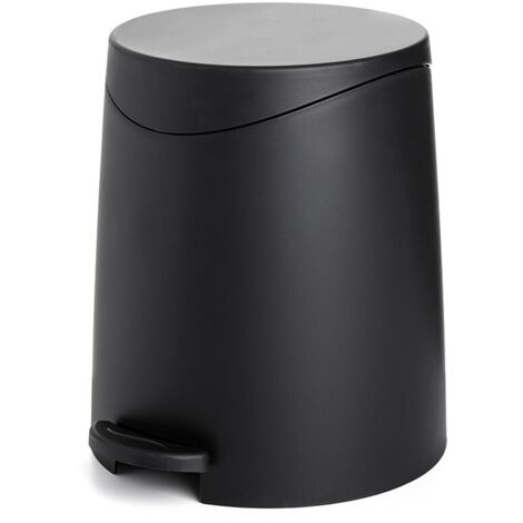 Pattumiera da bagno con pedale 3lt nera opaca in plastica