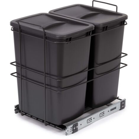 Pattumiera da Cucina ad Estrazione 2x 35 L in Plastica Emuca