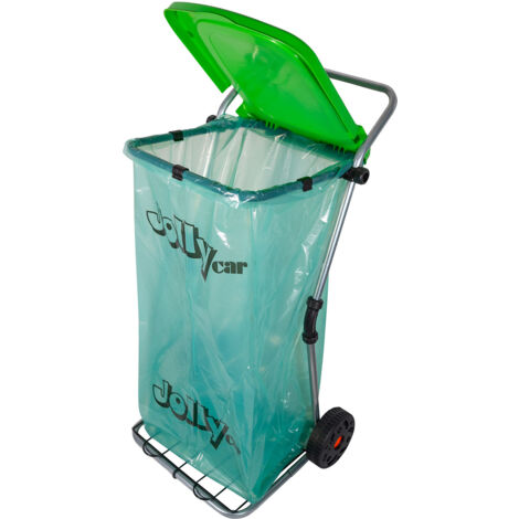 Pattumiera da Esterno Carrello Portasacco con Ruote in Acciaio Zincato Agrati