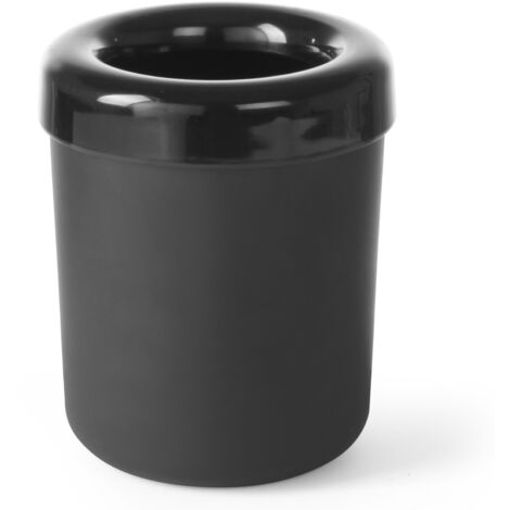 Pattumiera da tavolo o contenitore per posate in plastica nera, diametro. 130mm-Hendi 421574