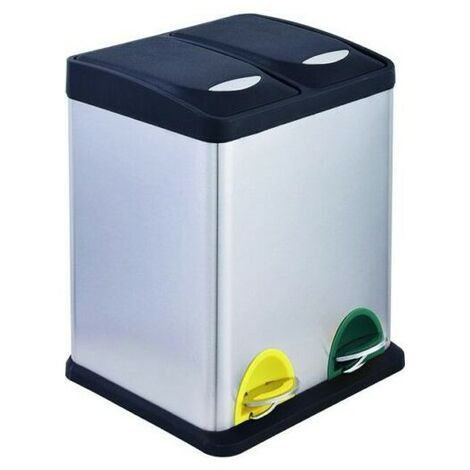 Pattumiera Differenziata Inox 31x31x40 cm 8+8L VIGOR