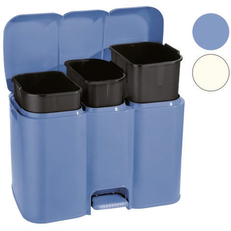 Pattumiera differenziata patty 3 lt.13+8+13 - cm.58,5x32x41,5h. lt.13+8+13 panna