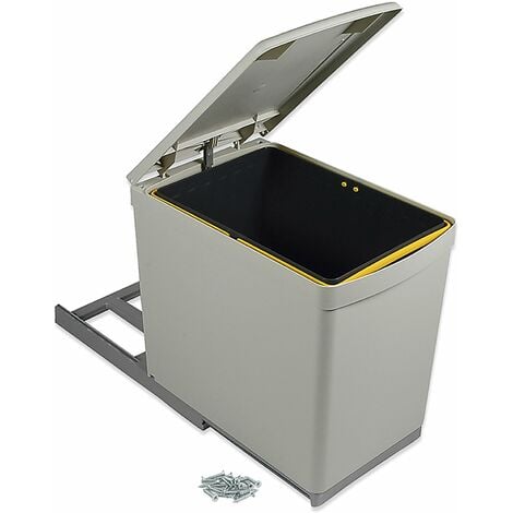 Pattumiera Differenziata per Mobili Cucina 16L Estrazione Manuale Emuca Grigia