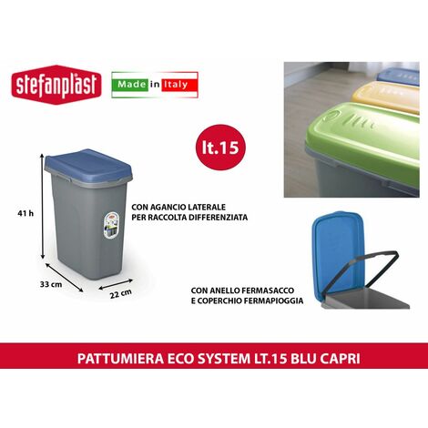 Pattumiera Amica Stefanplast Eco-Space blu capri 20 l