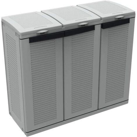 Pattumiera Ecoline3 a 3 Ante per Raccolta Differenziata 3 Sacchi da 110 Litri 102x39x89 cm Terry