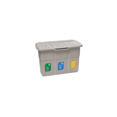 PATTUMIERA ECOPAT 3 SCOMPARTI PER RACCOLTA DIFFERENZIATA ART.433- - cm.75x37x50h. - 5 pezzi DEA HOME