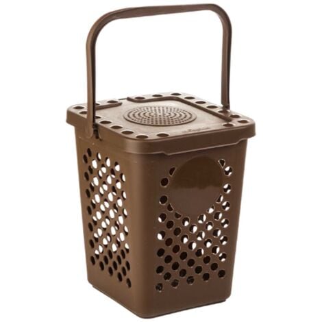 IDROWEB Pattumiera Ecoplast 10L Marrone Riciclata per Differenziata