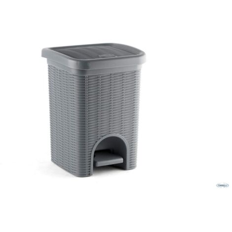 Pattumiera elegance bagno grigio 6 litri