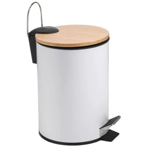 Pattumiera Feridras 3L Bianco/Bamboo