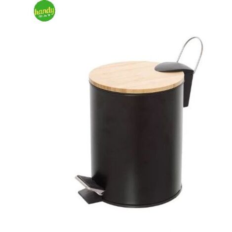 Pattumiera Feridras 3L Nero/Bamboo