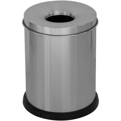 Pattumiera Gettacarte Ø25xh35 cm Autoestinguente in Acciaio Inox Argento