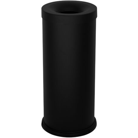 Pattumiera Gettacarte Ø25xh60 cm Autoestinguente In Acciaio Verniciato Nero