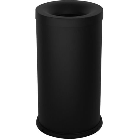 Pattumiera Gettacarte Ø31xh60 cm Autoestinguente In Acciaio Verniciato Nero