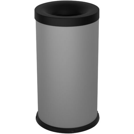 Pattumiera Gettacarte Ø31xh72 cm Autoestinguente In Acciaio Verniciato Grigio
