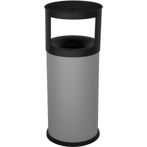 Pattumiera Gettacarte Ø31xh80 cm Autoestinguente Posacenere in Acciaio Verniciato Grigio