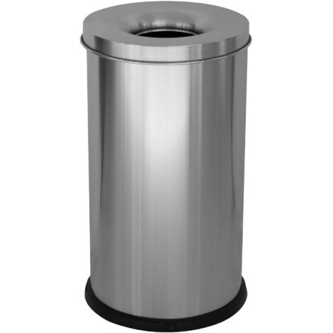 Pattumiera Gettacarte Ø38xh75 cm Autoestinguente in Acciaio Inox Argento