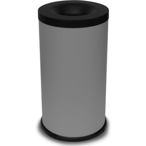 Pattumiera Gettacarte Ø38xh75 cm Autoestinguente In Acciaio Verniciato Grigio
