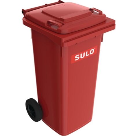 Pattumiera grande 120l HDPE rosso, mobile secondo EN 840 SULO