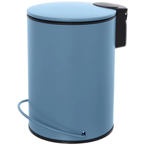 Pattumiera in acciaio 3 litri blu soft-close con secchio estraibile Spring