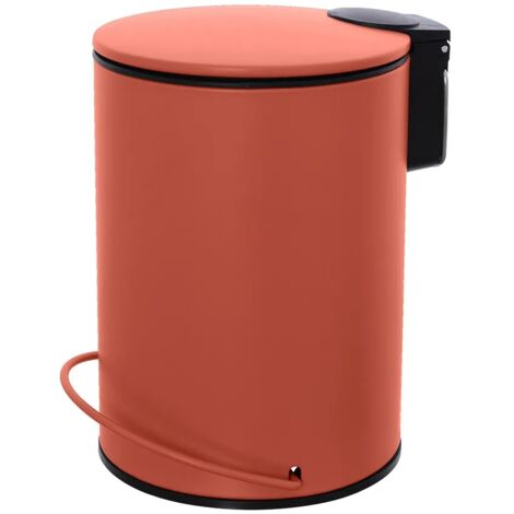 Pattumiera in acciaio 3 litri rosso soft-close con secchio estraibile Spring