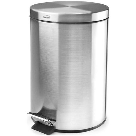 Pattumiera in acciaio inox con pedale e secchio per bagno, capacità 20 litri, 29x45 cm