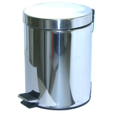 Pattumiera In Acciaio Inox Con Pedale - lt.12 cm.25x39,5h.