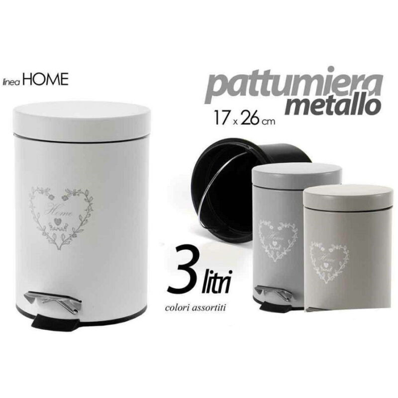 Trade Shop - metall-mülleimer 17X26CM 3LT dekor heim verschiedene farben sortiert rund 748622 -