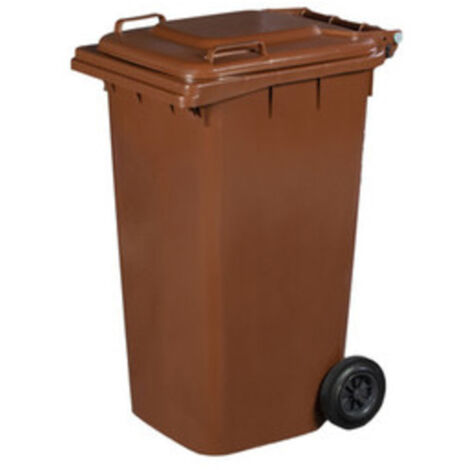 PATTUMIERA LT.240 CON RUOTE MARRONE