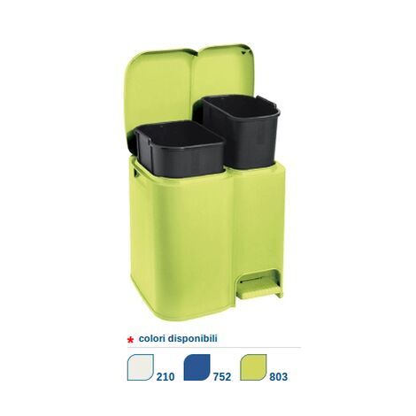 Pattumiera Patty per Differenziata 2 Posti colore Blu Delfino