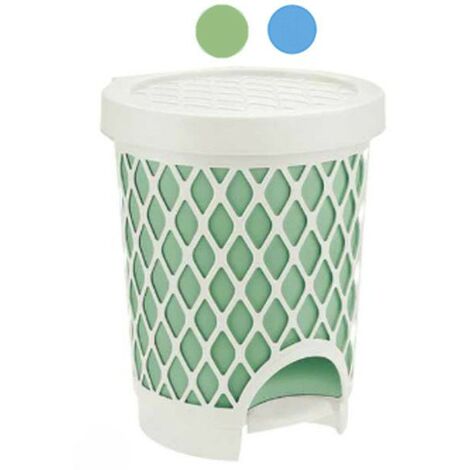 Pattumiera Pedale Trellis l 16 Azzurro Tontarelli