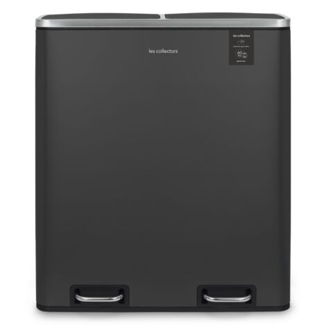 Pattumiera per differenziata Les Collectors 2x30L grigio scuro N°916