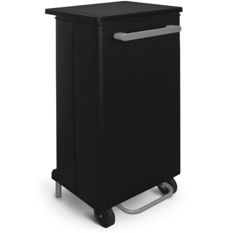 Pattumiera Per Raccolta Differenziata 48x37x83 cm in Acciaio con Apertura a Pedale Nero