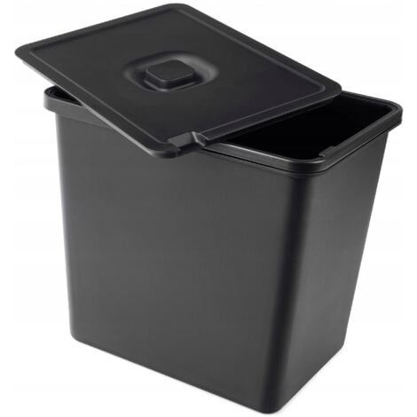 Pattumiera per raccolta differenziata KADAX - 23 l - Pattumiera con maniglia mobile - Raccoglitore di rifiuti universale in plastica (nero, 23 l)