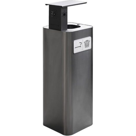 Pattumiera Per Raccolta Rifiuti 30x30xh102 cm In Acciaio Inox con Copertura Superiore Lucido