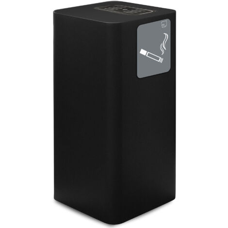 Pattumiera Per Raccolta Rifiuti 30x30xh65 cm In Acciaio Verniciato con Vaschetta Superiore Nero