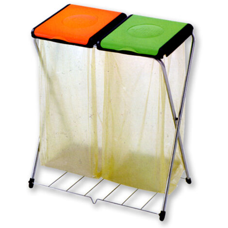 LOVEWIND Pattumiera Doppia Cucina 2x15L - Acciaio Inossidabile Argento, Coperchio Ammortizzato, Pedale, Per Riciclo - Foto 5