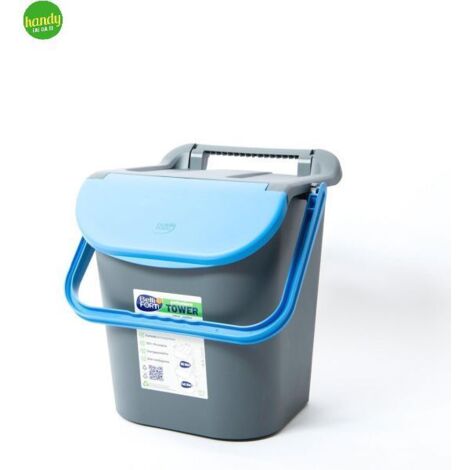 Pattumiera Raccolta Differenziata Tower Bin con Manico Blu 30 Litri