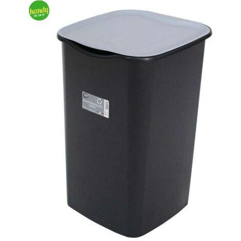 Coperchio Per Bidone Immondizia 50 Lt - PVC Sovrapponibile, Nero, Antiodore, Anti-Animali - Foto 6